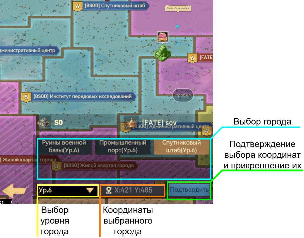 Прикрепление координат
